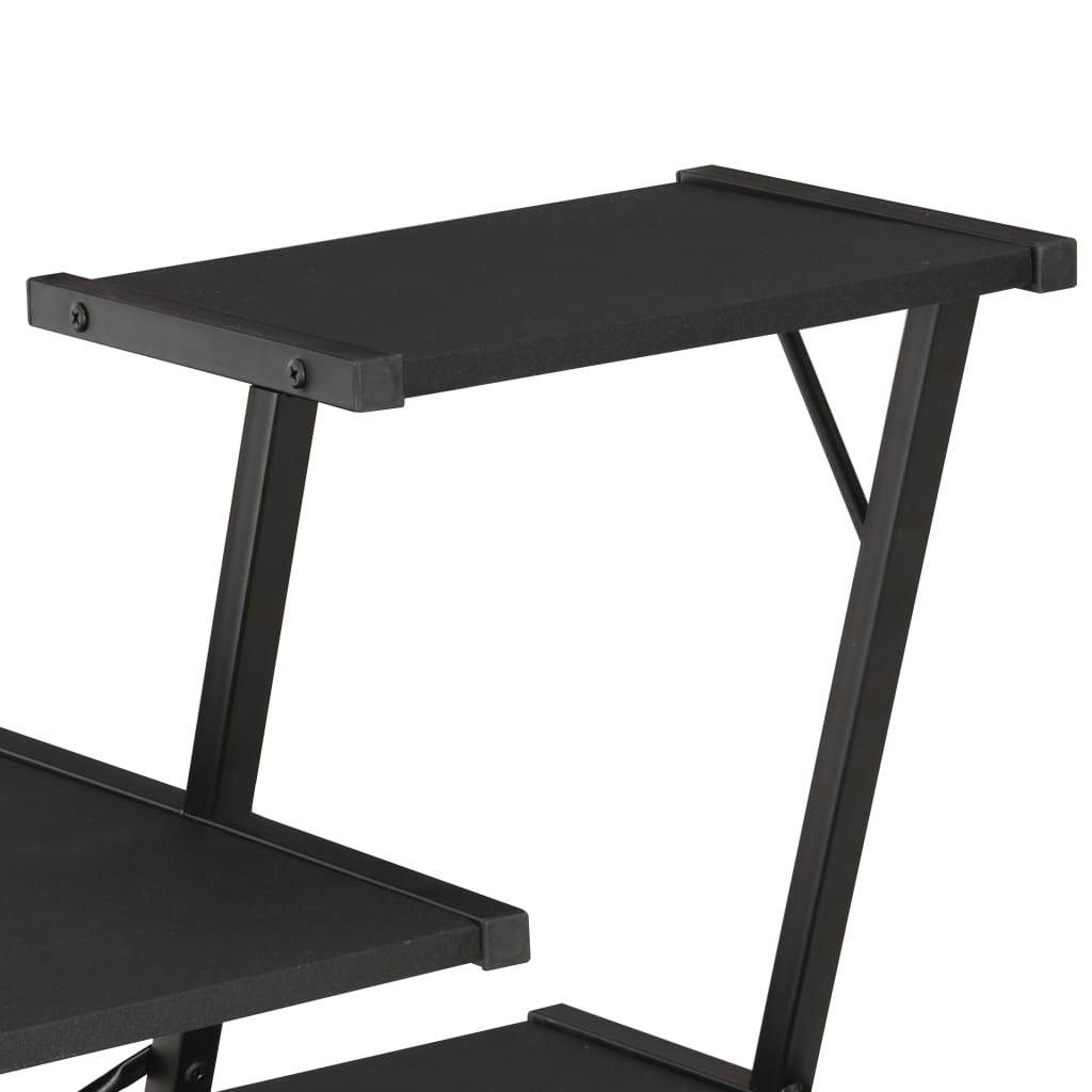 Γραφείο με Ράφια Μαύρο 116 x 50 x 93 εκ. 5
