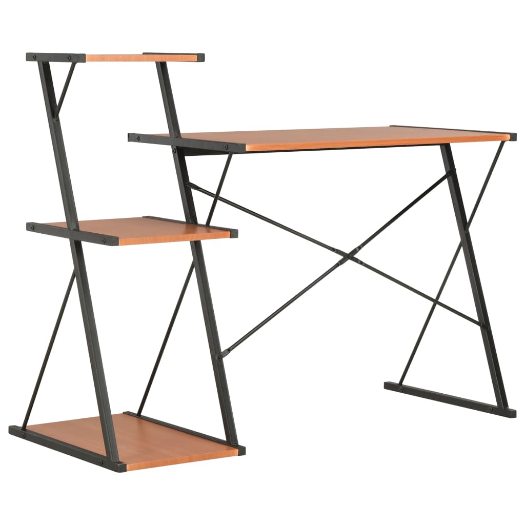 Γραφείο με Ράφια Μαύρο / Καφέ 116 x 50 x 93 εκ. 4