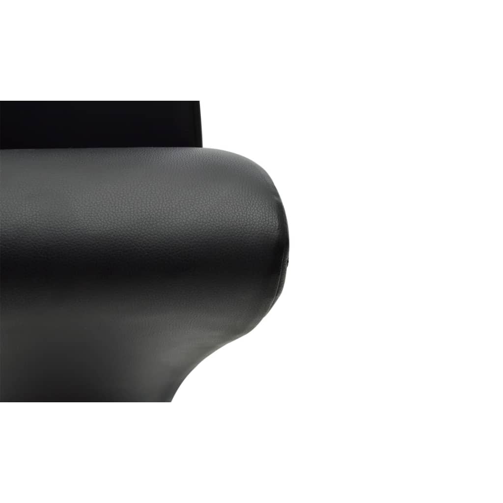 Καρέκλες Τραπεζαρίας 2 τεμ. Μαύρες από Συνθετικό Δέρμα 6