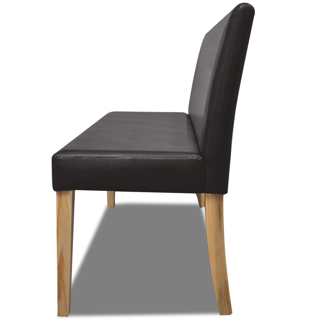 Παγκάκι Σκούρο Καφέ 139,5 εκ. από Συνθετικό Δέρμα 4