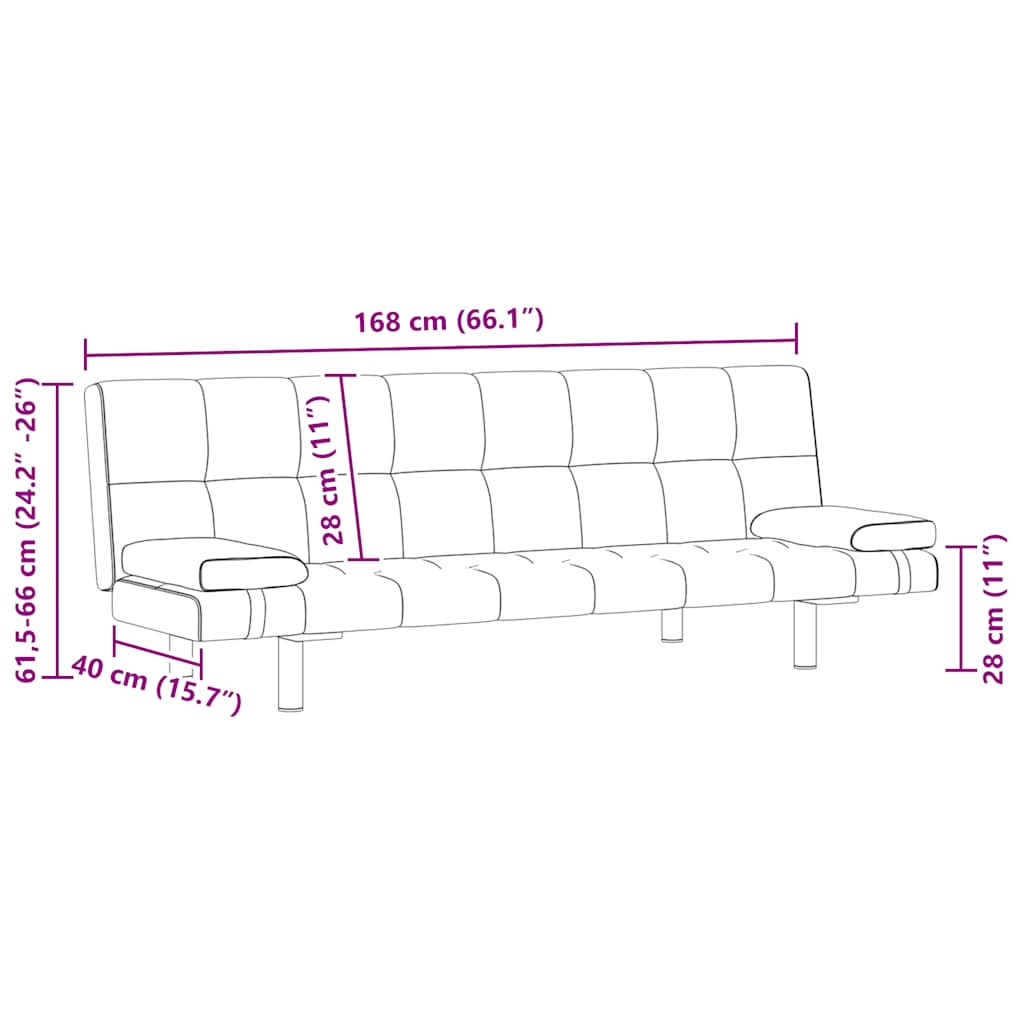Καναπές-Κρεβάτι 2 Μαξιλάρια Ρυθμιζόμενος Μαύρος Συνθετικό Δέρμα 9