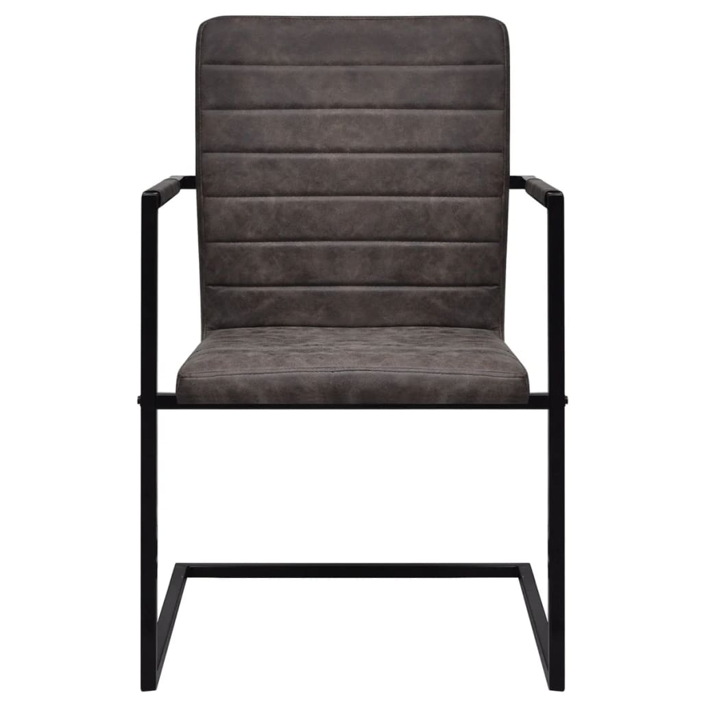 Καρέκλες Τραπεζαρίας «Πρόβολος» 2 τεμ. Καφέ από Συνθετικό Δέρμα 3