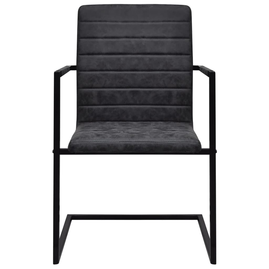 Καρέκλες Τραπεζαρίας «Πρόβολος» 2 τεμ. Μαύρες Συνθετικό Δέρμα 3