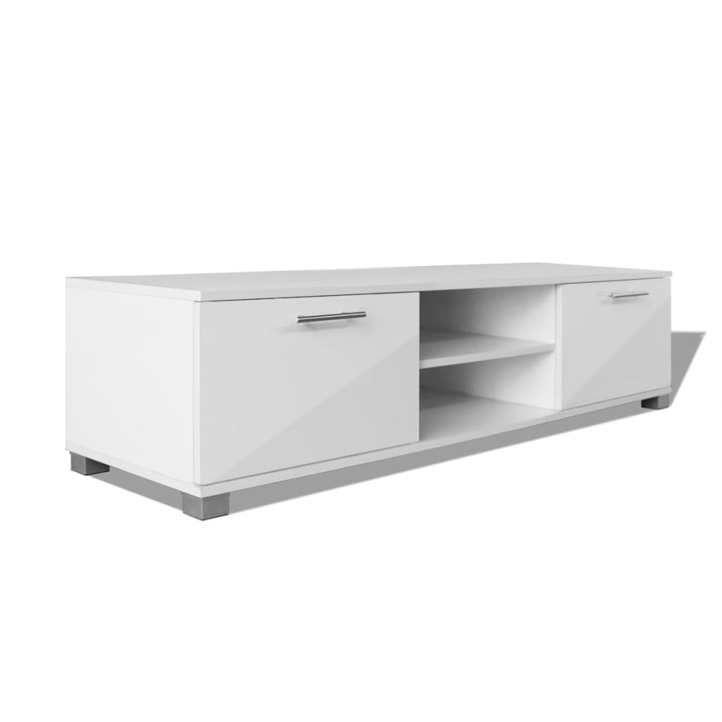 Έπιπλο Τηλεόρασης Γυαλιστερό Λευκό 120 x 40,5 x 35 εκ. 2