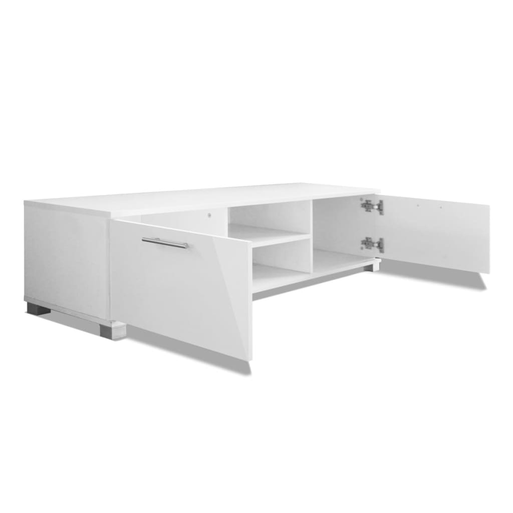 Έπιπλο Τηλεόρασης Γυαλιστερό Λευκό 120 x 40,5 x 35 εκ. 4