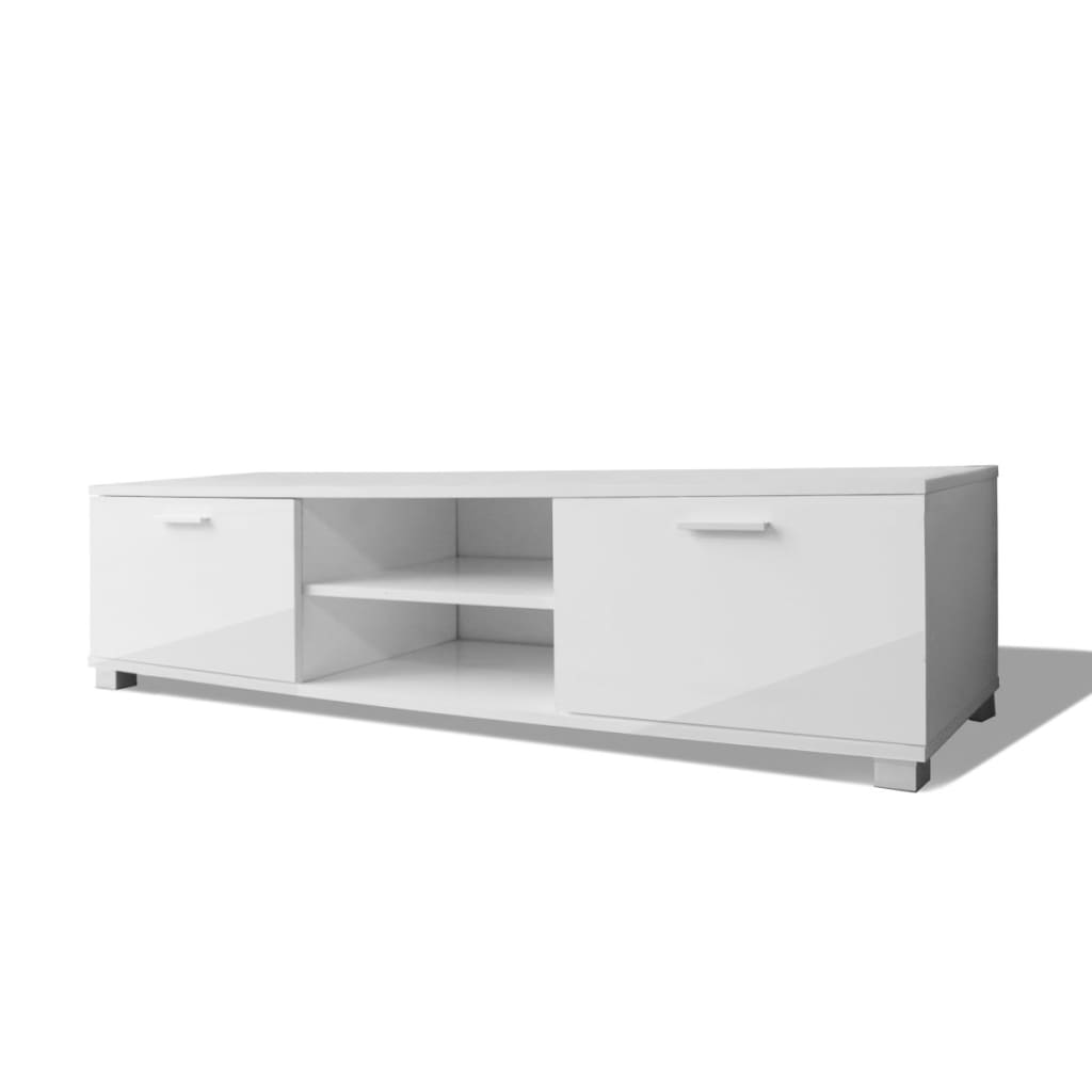 Έπιπλο Τηλεόρασης Γυαλιστερό Λευκό 140 x 40,5 x 35 εκ. 2