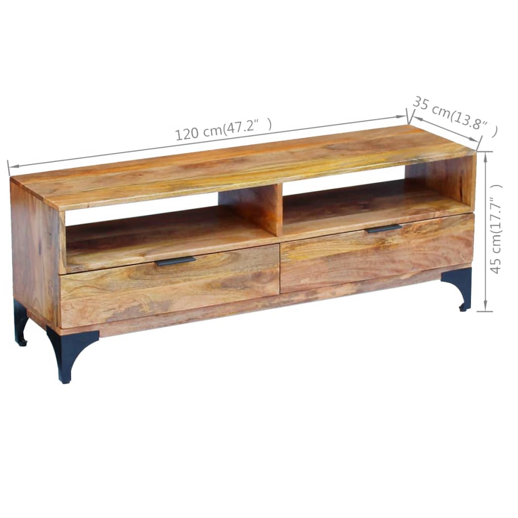 Έπιπλο Τηλεόρασης 120 x 35 x 45 εκ. από Ξύλο Μάνγκο 6