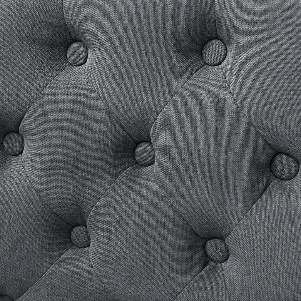 Καρέκλες Τραπεζαρίας 2 τεμ. Σκούρο Γκρι Υφασμάτινες 5