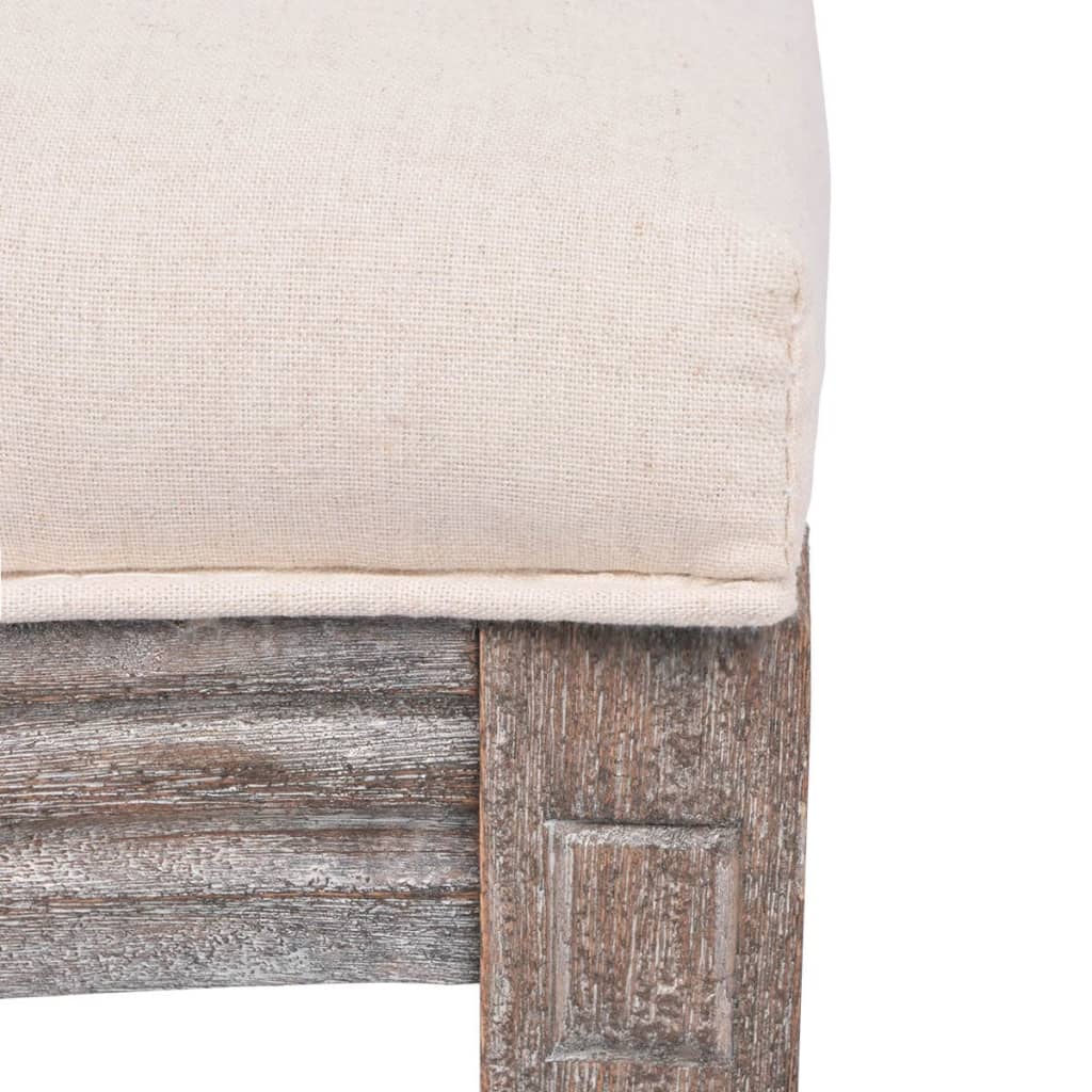 Καρέκλες Τραπεζαρίας 2 τεμ. Κρεμ Υφασμάτινες 6