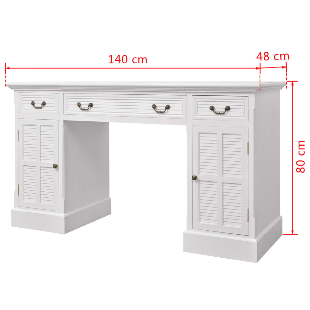 Γραφείο Δύο Όψεων Λευκό 140 x 48 x 80 εκ. 6
