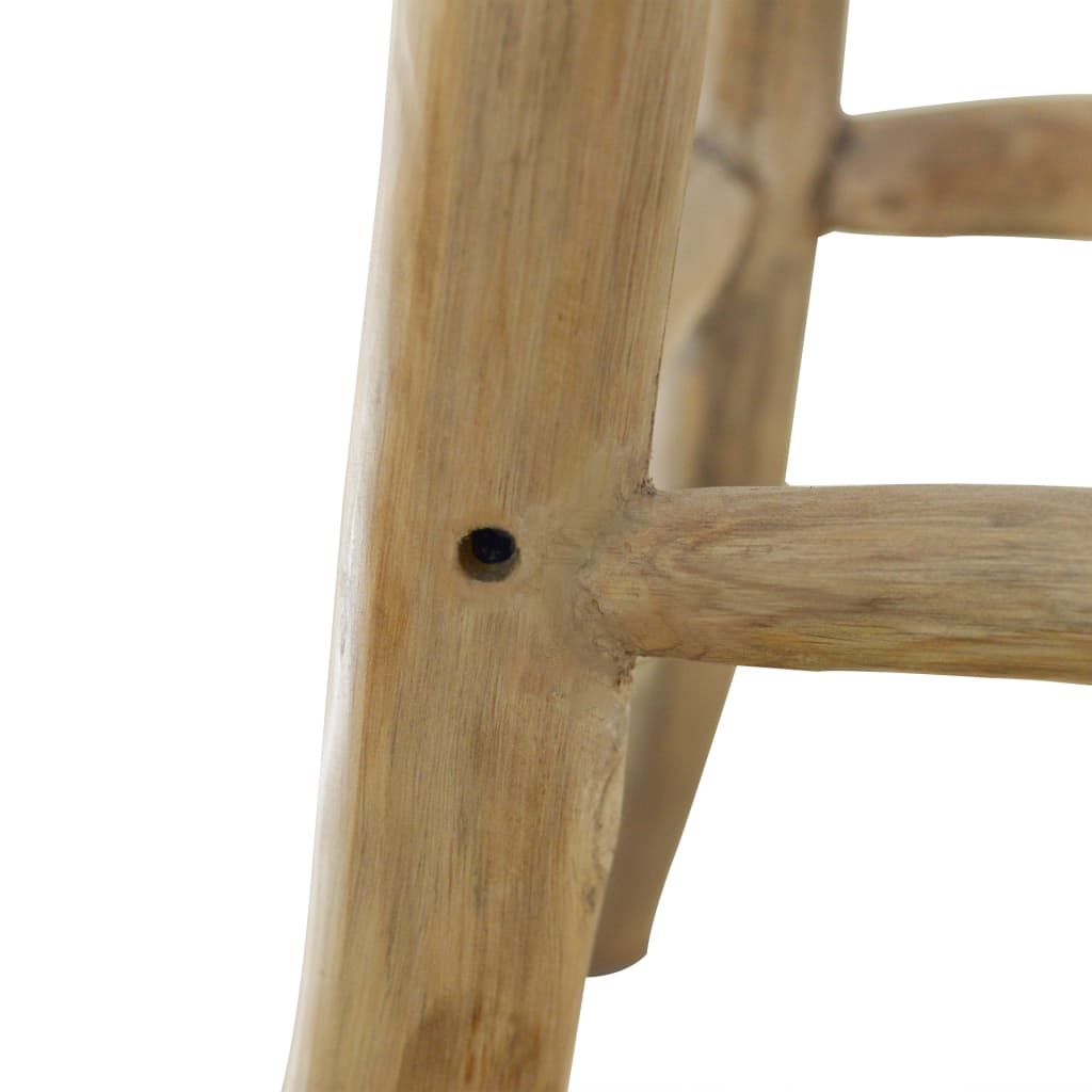 Σκαμπό Μπαρ από Γνήσιο Δέρμα / Μασίφ Ξύλο Teak 7