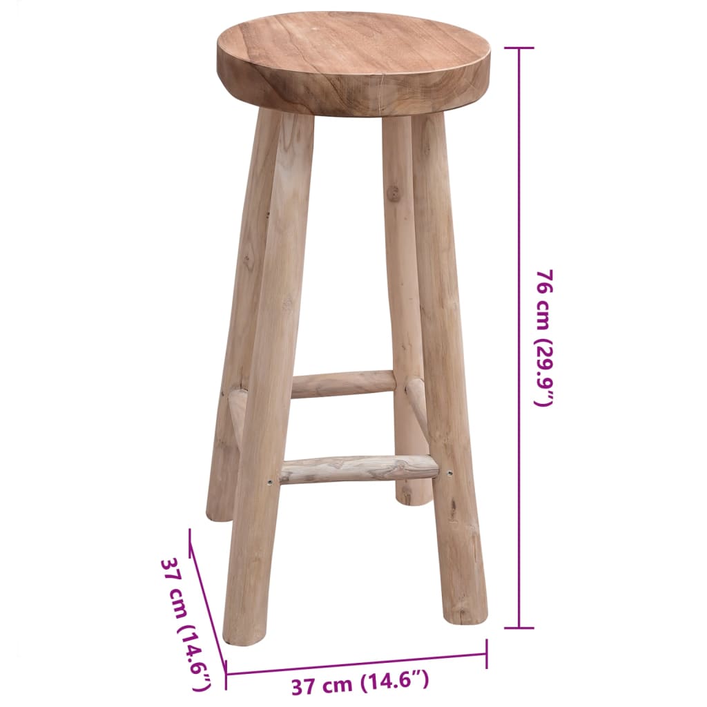 Σκαμπό Μπαρ από Μασίφ Ξύλο Teak 4