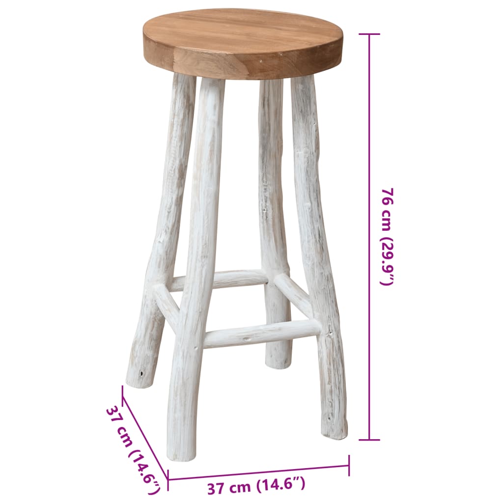 Σκαμπό Μπαρ από Μασίφ Ξύλο Teak 4