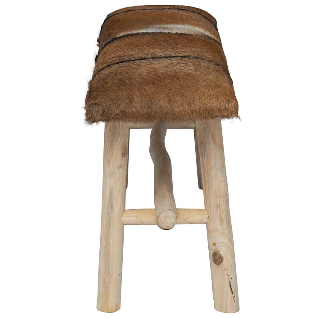 Παγκάκι από Γνήσιο Δέρμα / Ξύλο Teak 3