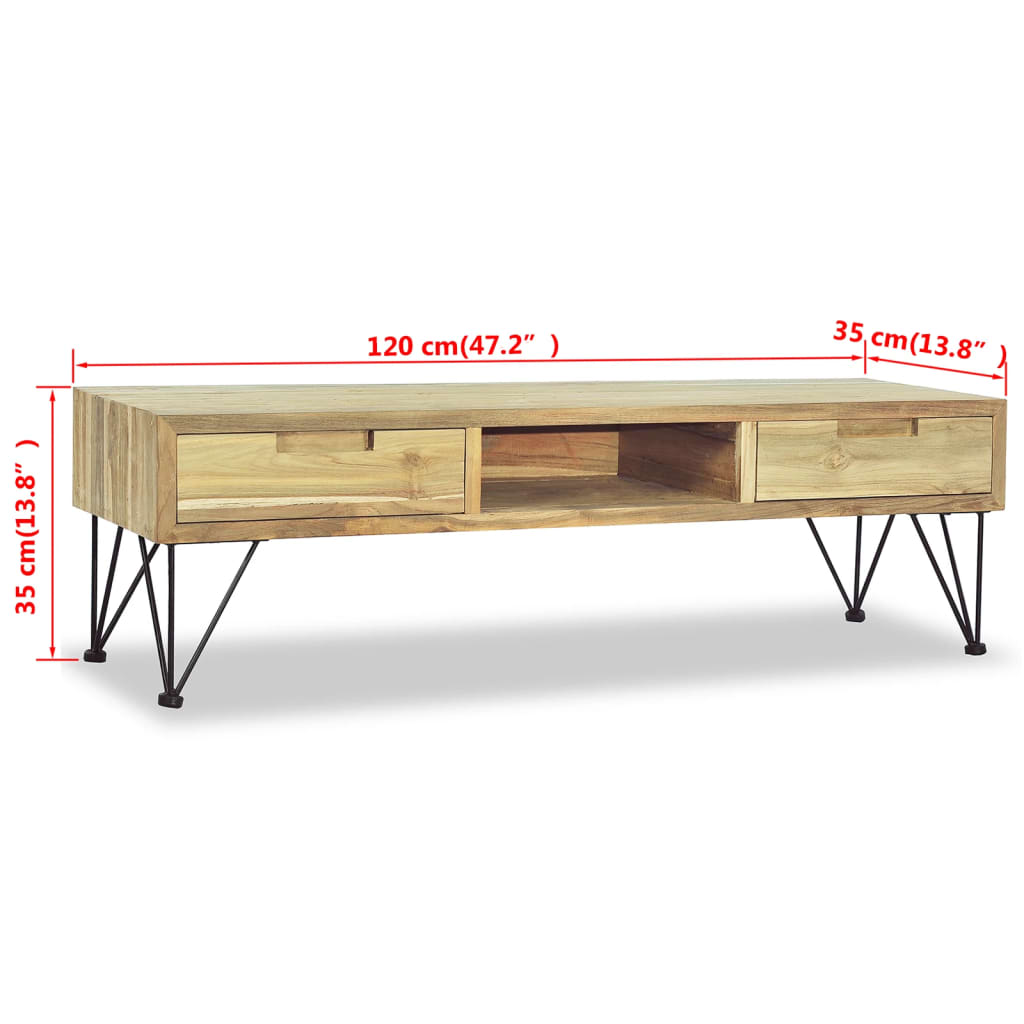 Έπιπλο Τηλεόρασης 120 x 35 x 35 εκ. από Μασίφ Ξύλο Teak 10