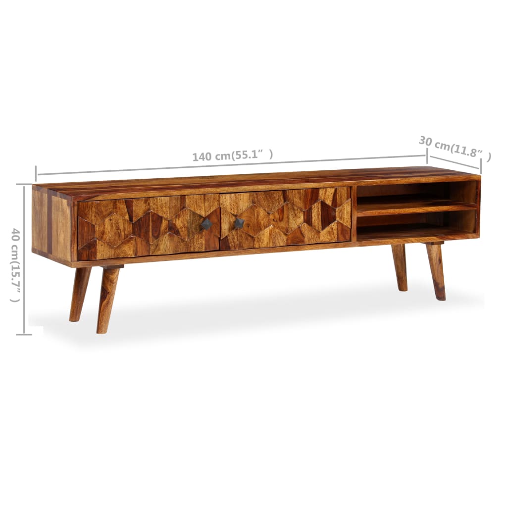 Έπιπλο Τηλεόρασης 140 x 30 x 40 εκ. από Μασίφ Ξύλο Sheesham 8