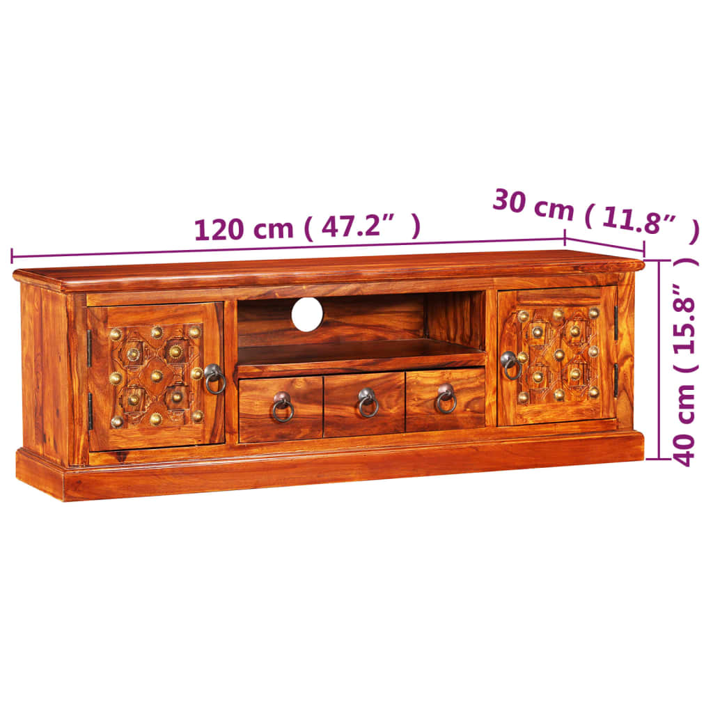 Έπιπλο Τηλεόρασης 120 x 30 x 40 εκ. από Μασίφ Ξύλο Sheesham 10