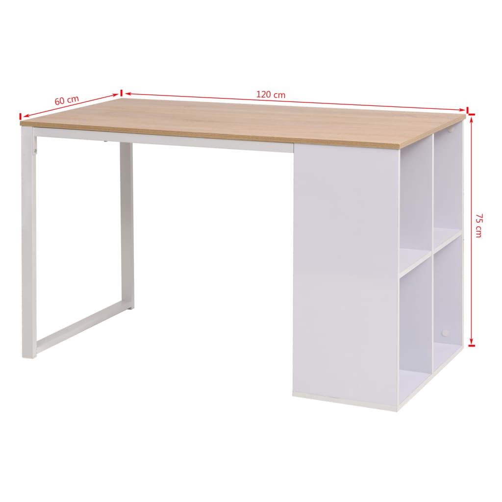 Γραφείο Δρυς και Λευκό 120 x 60 x 75 εκ. 7