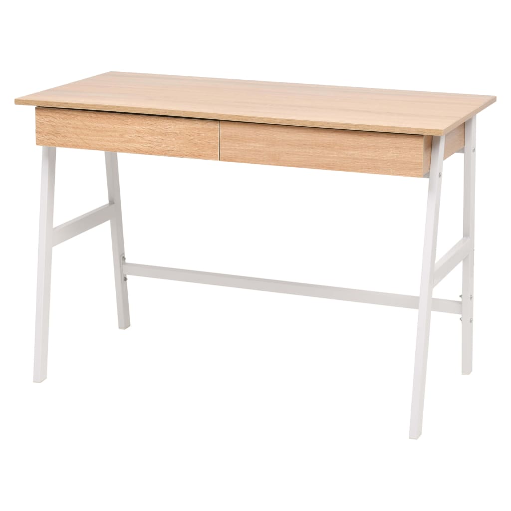 Γραφείο Δρυς και Λευκό 110 x 55 x 75 εκ. 1