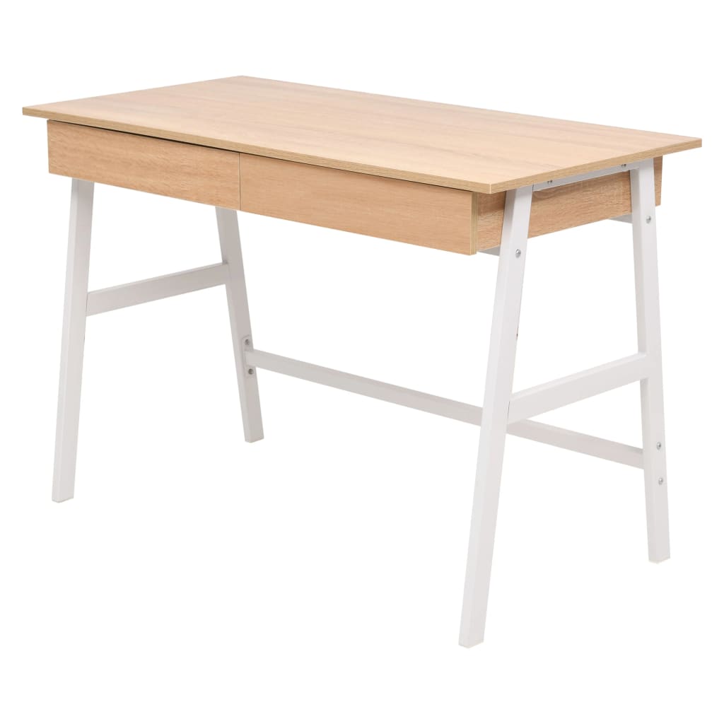 Γραφείο Δρυς και Λευκό 110 x 55 x 75 εκ. 2