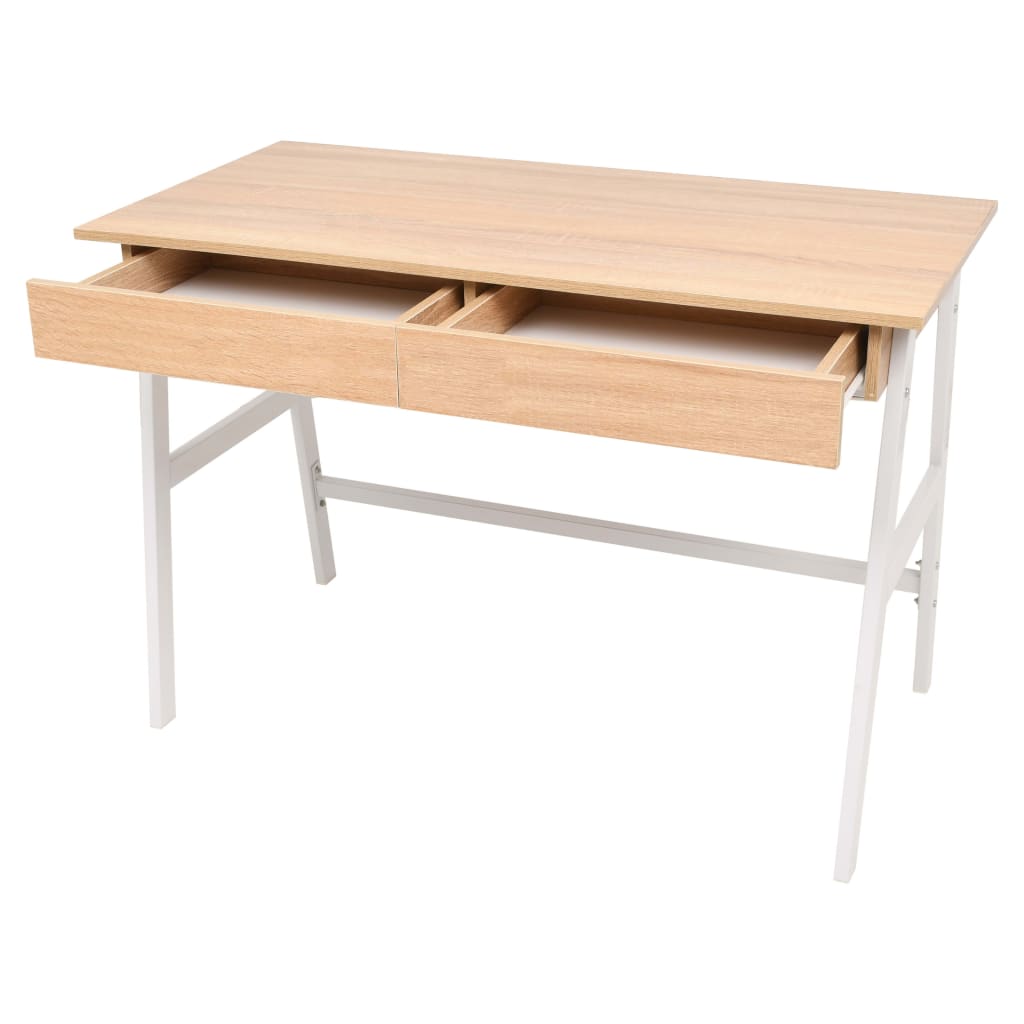 Γραφείο Δρυς και Λευκό 110 x 55 x 75 εκ. 3