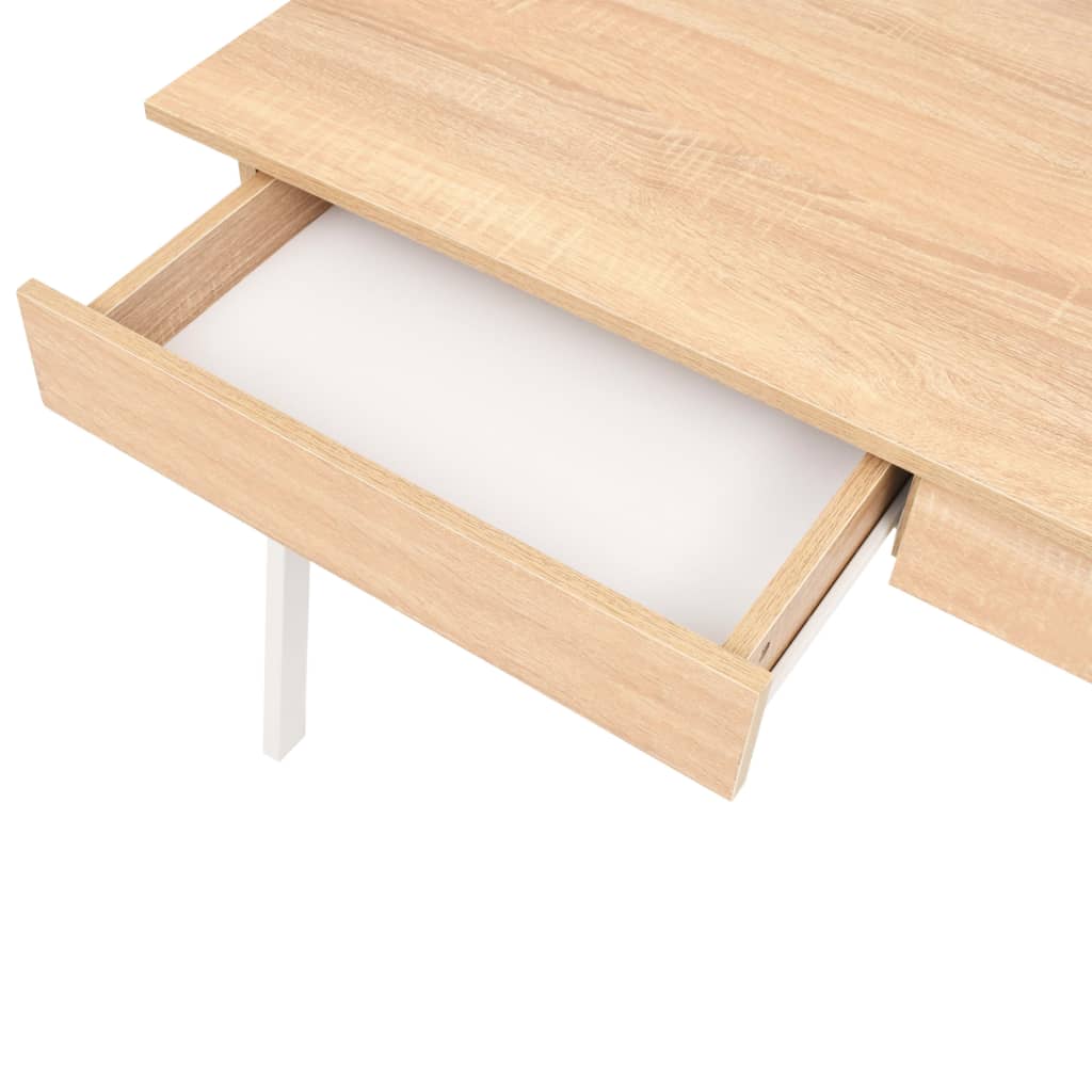 Γραφείο Δρυς και Λευκό 110 x 55 x 75 εκ. 4