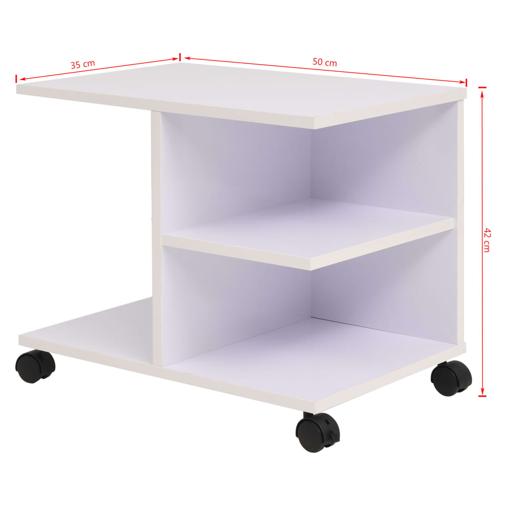 Ραφιέρα με Ρόδες Λευκό Χρώμα 50 x 35 x 42 εκ. 6