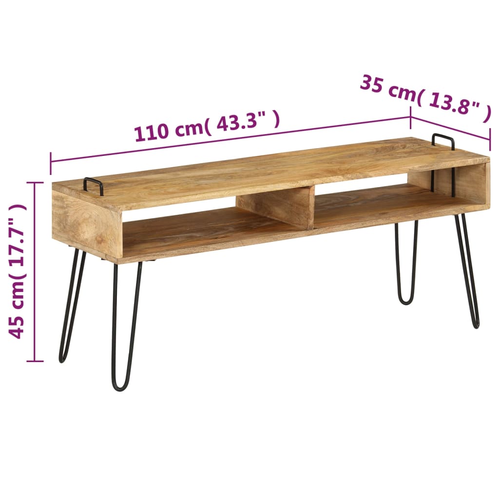 Έπιπλο Τηλεόρασης 110 x 35 x 45 εκ. από Μασίφ Ξύλο Μάνγκο 8