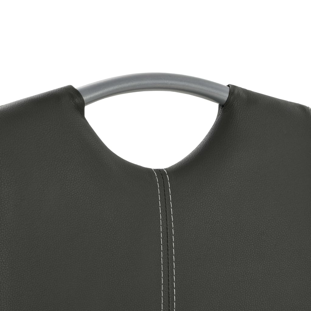 Καρέκλες Τραπεζαρίας «Πρόβολος» 4 τεμ. Γκρι από Συνθετικό Δέρμα 6