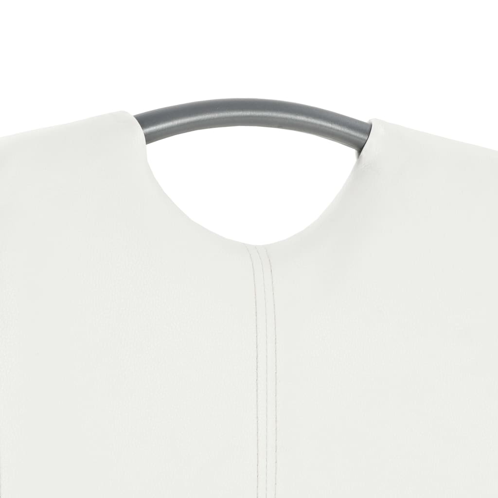 Καρέκλες Τραπεζαρίας «Πρόβολος» 2 τεμ. Λευκές Συνθετικό Δέρμα 6