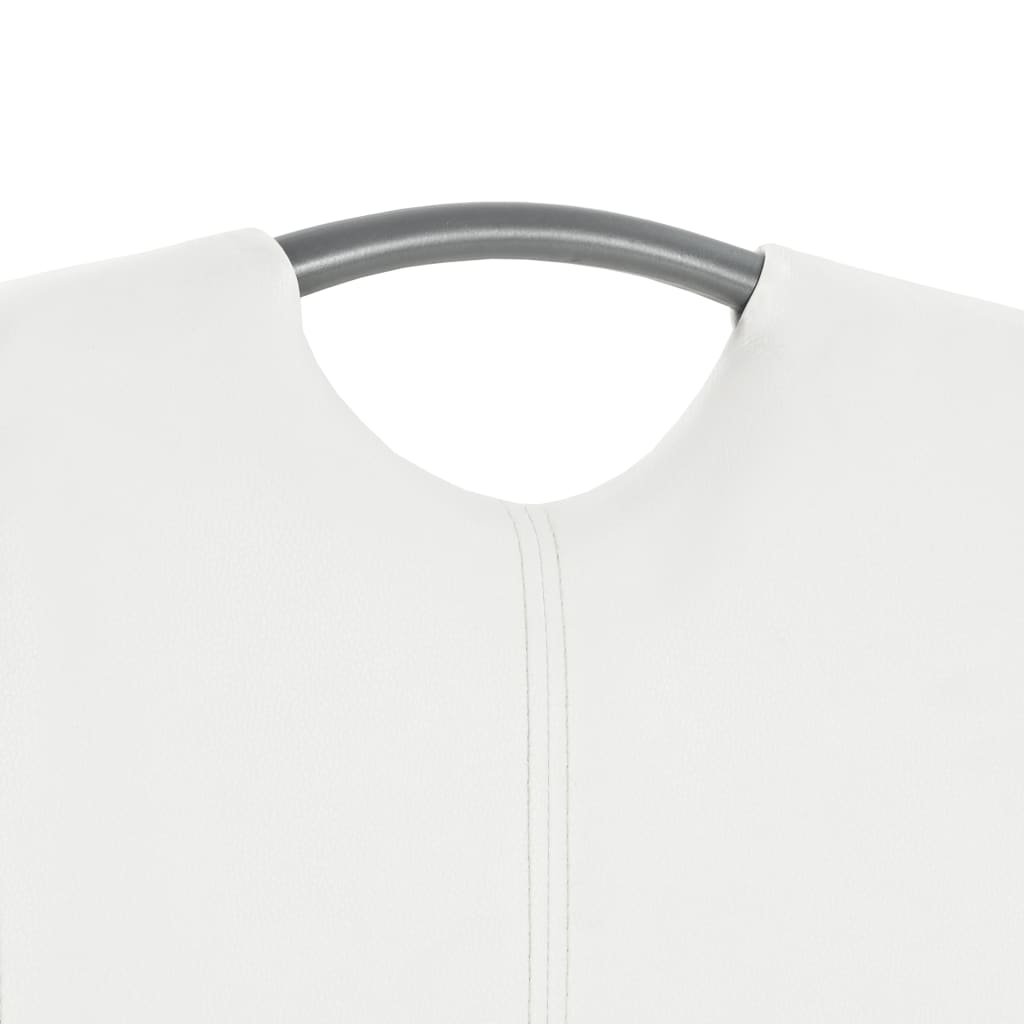 Καρέκλες Τραπεζαρίας «Πρόβολος» 4 τεμ. Λευκές Συνθετικό Δέρμα 6