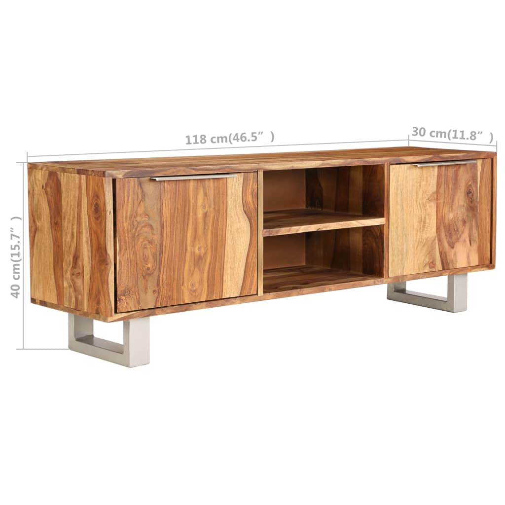 Έπιπλο Τηλεόρασης Μελί 118 x 30 x 40 εκ. Μασίφ Ξύλο Sheesham 10