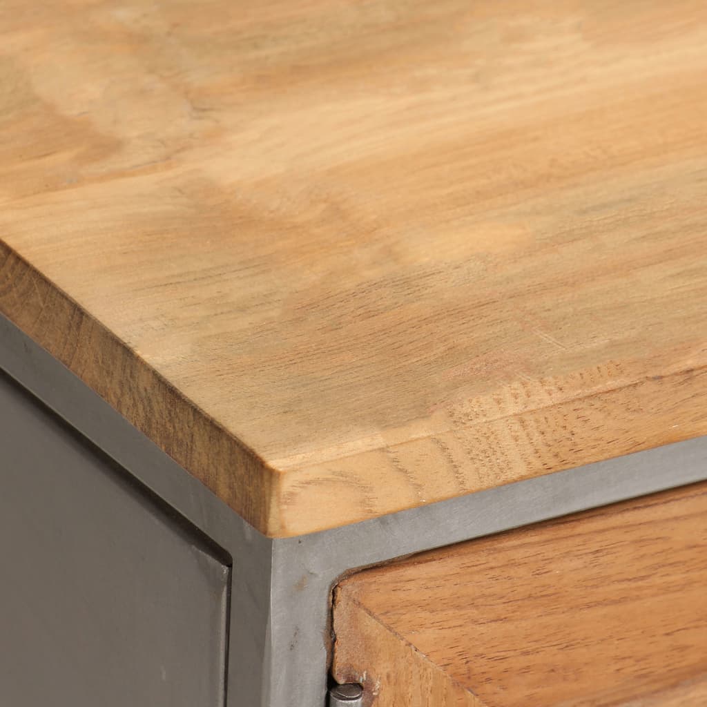 Έπιπλο Τηλεόρασης 120x30x40 εκ. Ανακυκλωμένο Ξύλο Teak & Ατσάλι 8