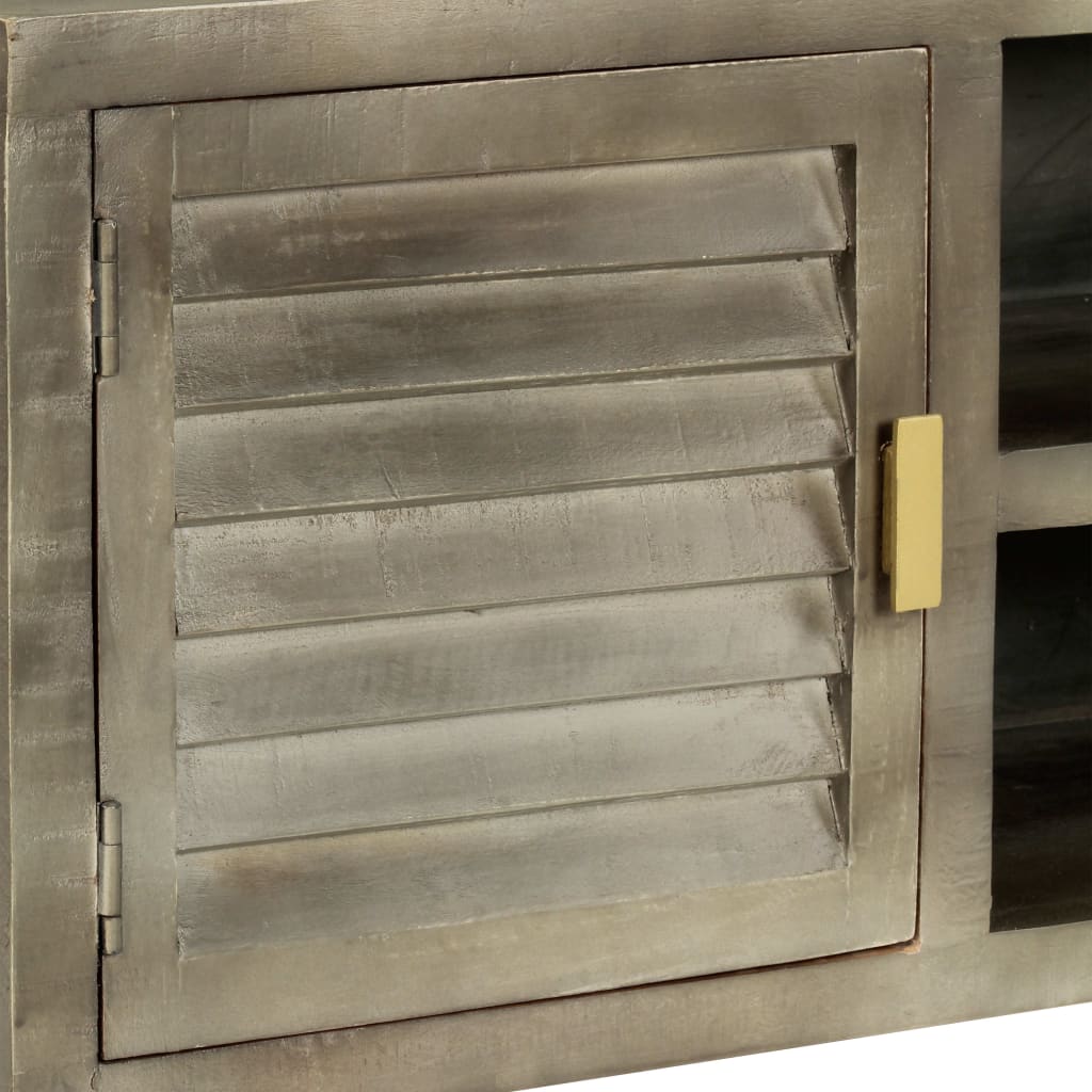 Έπιπλο Τηλεόρασης Γκρι Με Ορείχαλκο 110x30x48 εκ. Μασίφ Μάνγκο 7