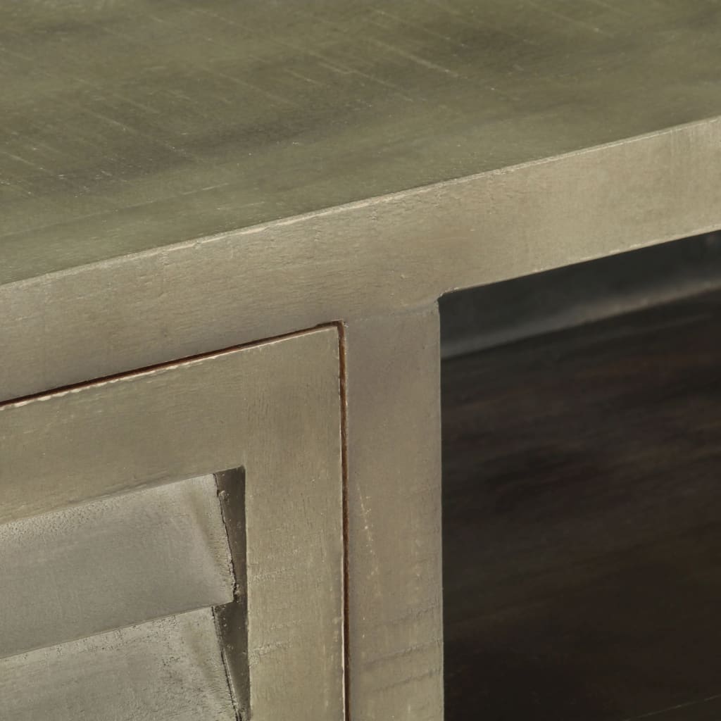 Έπιπλο Τηλεόρασης Γκρι Με Ορείχαλκο 110x30x48 εκ. Μασίφ Μάνγκο 8