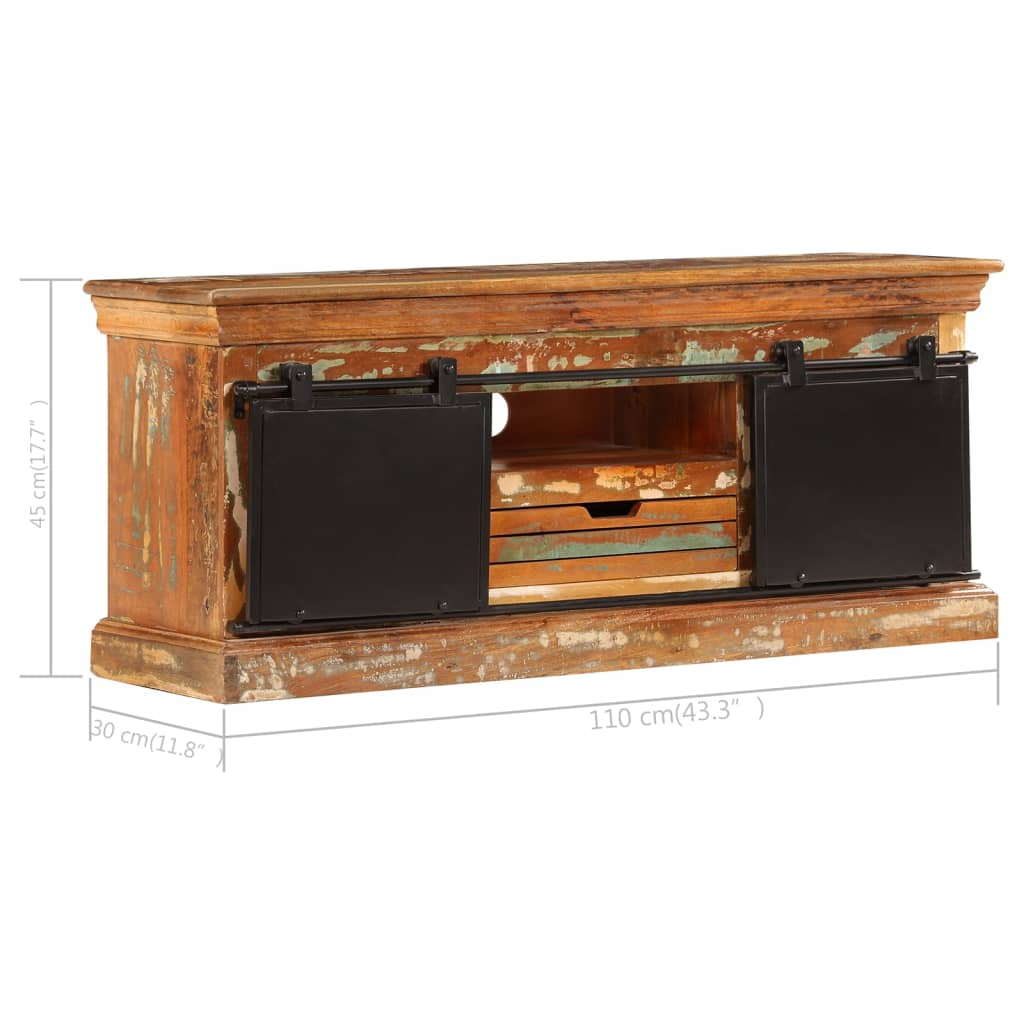Έπιπλο Τηλεόρασης 110 x 30 x 45 εκ. από Μασίφ Ανακυκλωμένο Ξύλο 12
