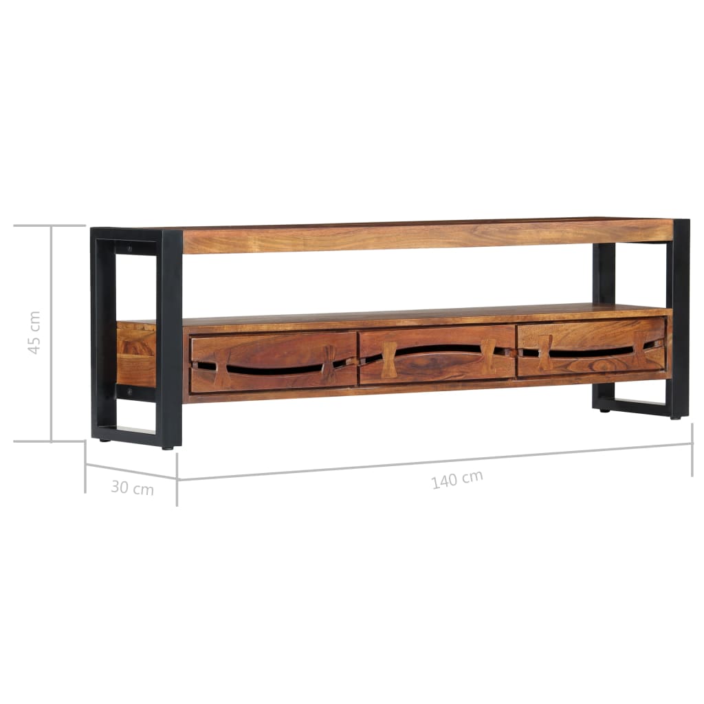 Έπιπλο Τηλεόρασης 140 x 30 x 45 εκ. από Μασίφ Ξύλο Ακακίας 8