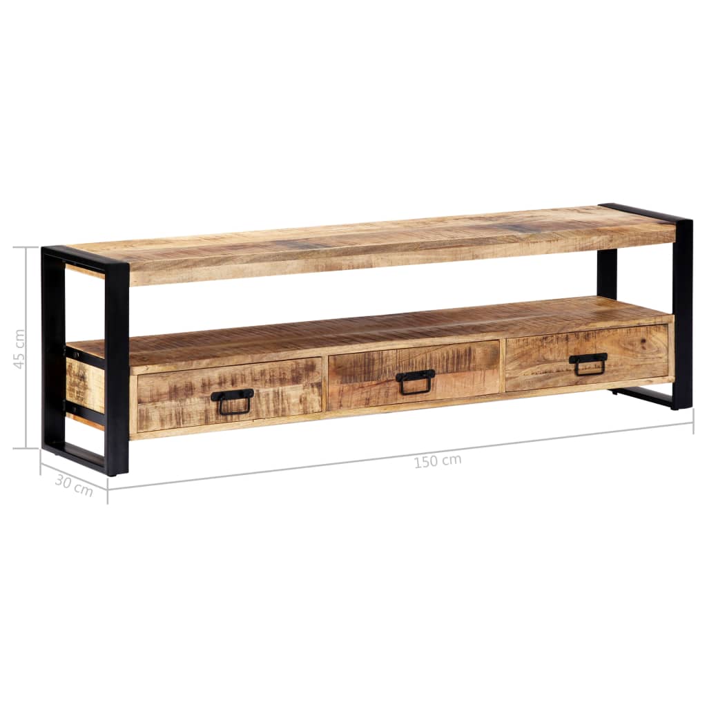 Έπιπλο Τηλεόρασης 150 x 30 x 45 εκ. από Μασίφ Ξύλο Μάνγκο 7