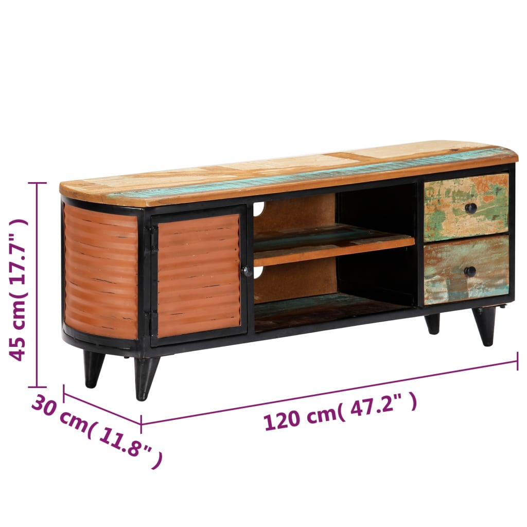 Έπιπλο Τηλεόρασης 120 x 30 x 45 εκ. από Μασίφ Ανακυκλωμένο Ξύλο 6