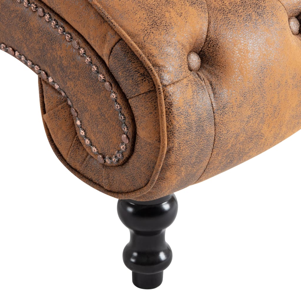 Ανάκλιντρο Καφέ από Συνθετικό Καστόρι 6