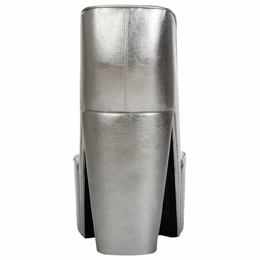 Κάθισμα Γόβα Ασημί από Συνθετικό Δέρμα 6