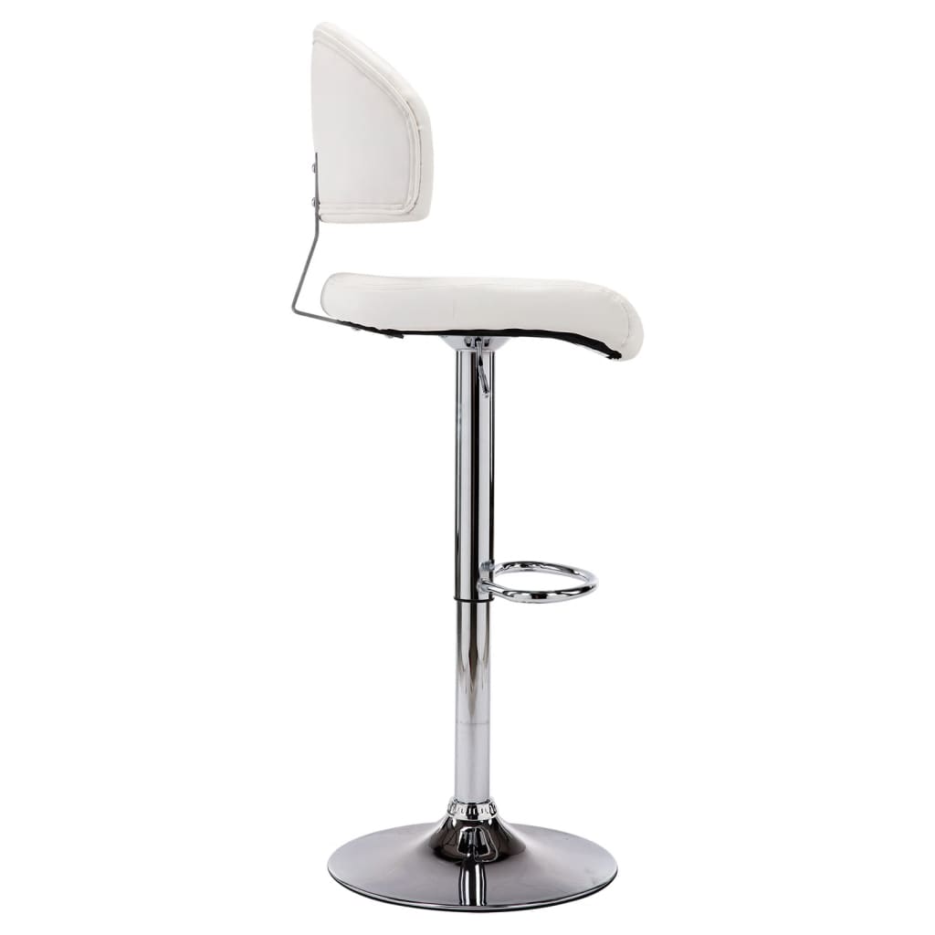 Σκαμπό Μπαρ Λευκό από Συνθετικό Δέρμα 4