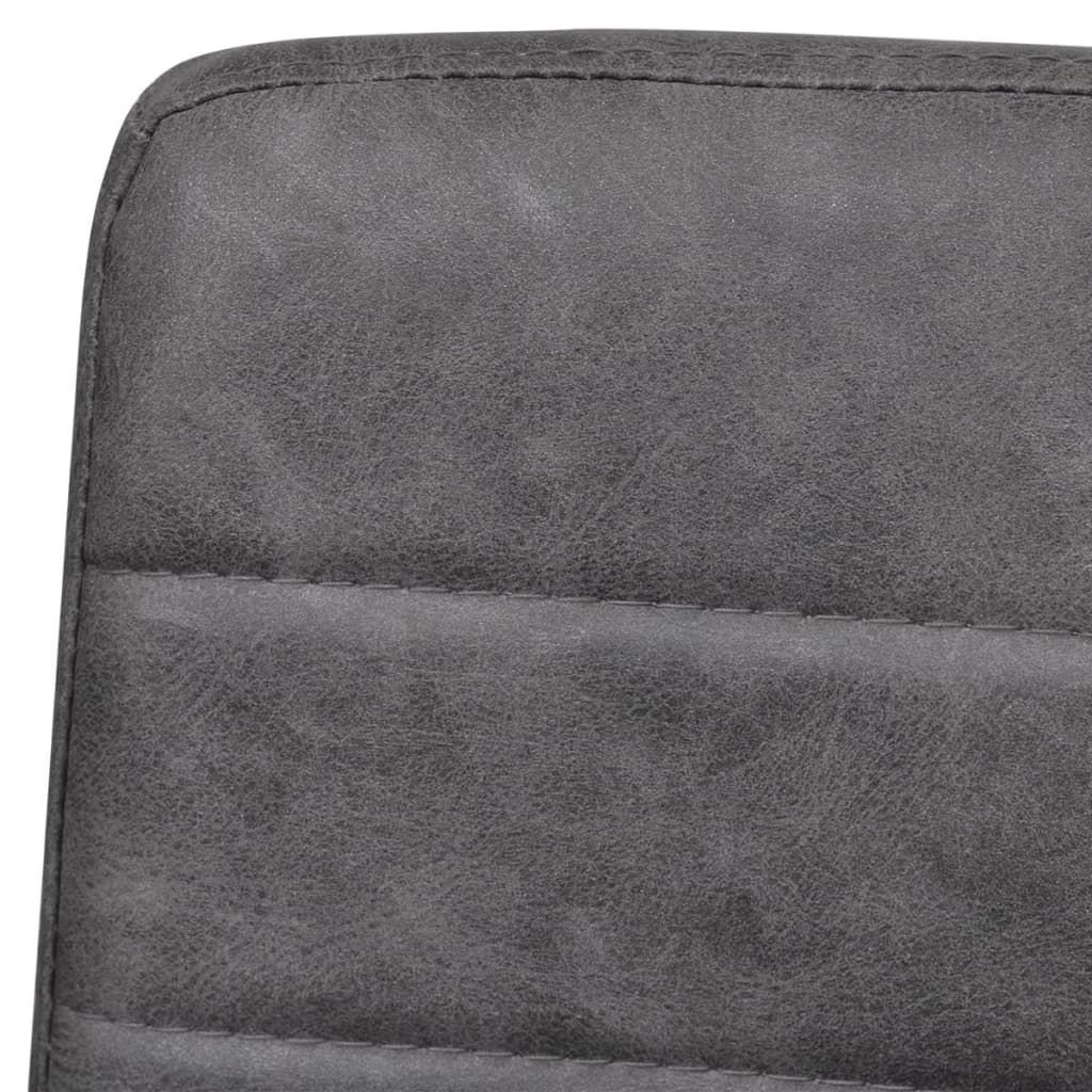 Καρέκλες Τραπεζαρίας «Πρόβολος» 4 τεμ. Γκρι από Συνθετικό Δέρμα 6