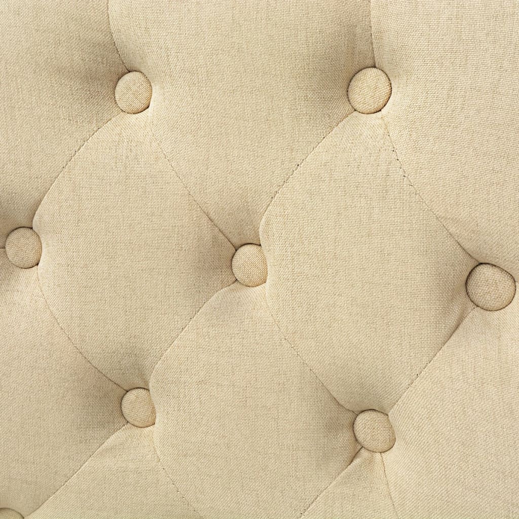 Καρέκλες Τραπεζαρίας 4 τεμ. Κρεμ Υφασμάτινες 5