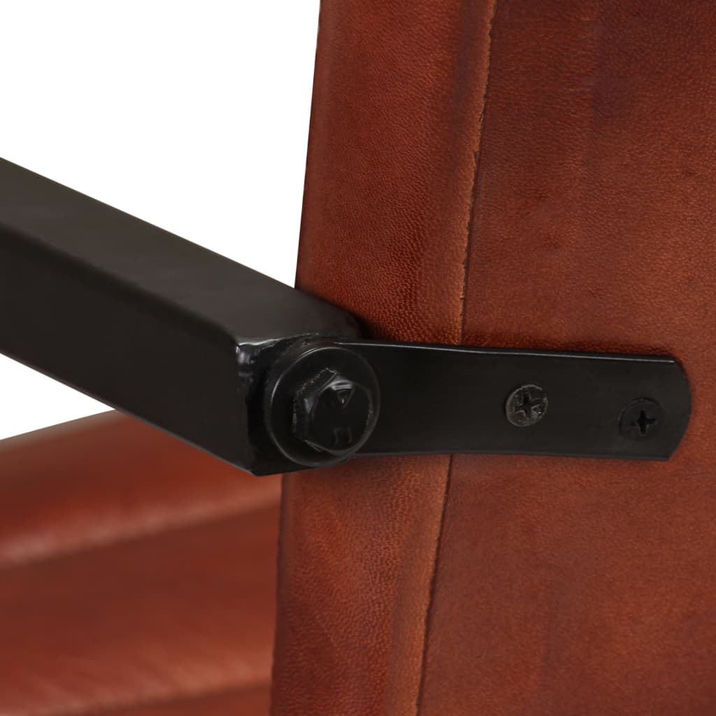 Καρέκλες Τραπεζαρίας 4 τεμ. Καφέ από Γνήσιο Δέρμα 9