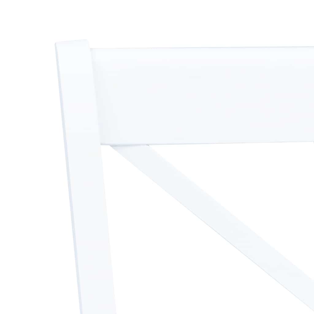 Καρέκλες Τραπεζαρίας 6 τεμ. Λευκές Μασίφ Ξύλο Καουτσουκόδεντρου 5