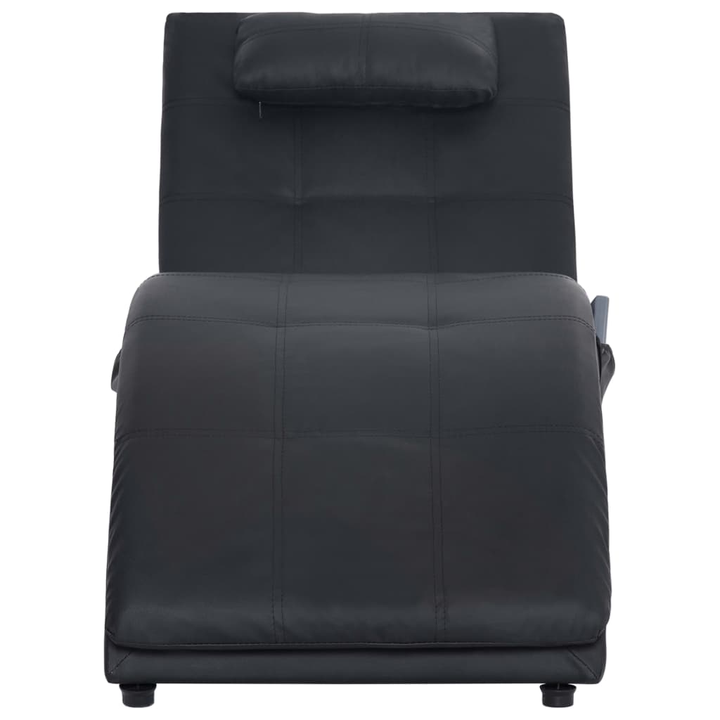 Πολυθρόνα/Ανάκλιντρο Μασάζ Μαύρη Συνθετικό Δέρμα με Μαξιλάρι 5