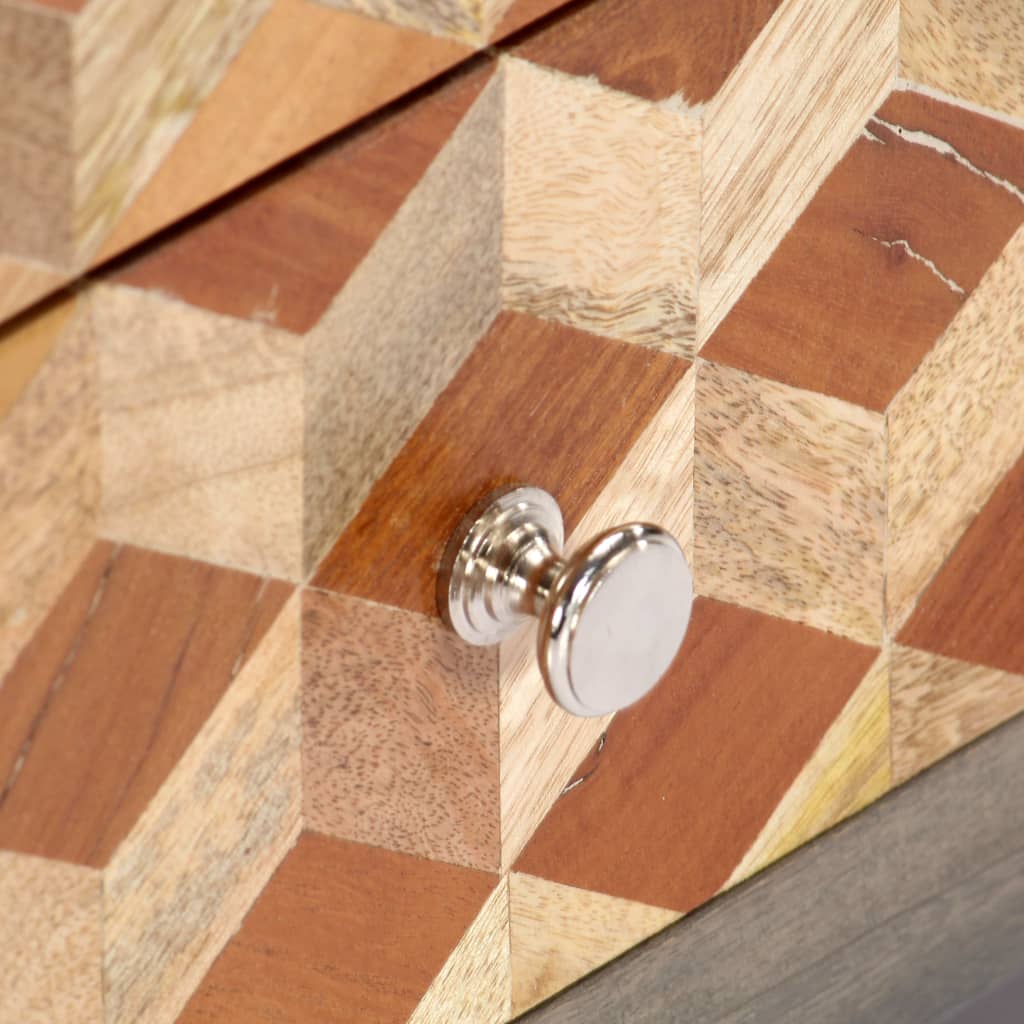 Έπιπλο Τηλεόρασης Γκρι 120x30x40 εκ. από Μασίφ Ξύλο Μάνγκο 6