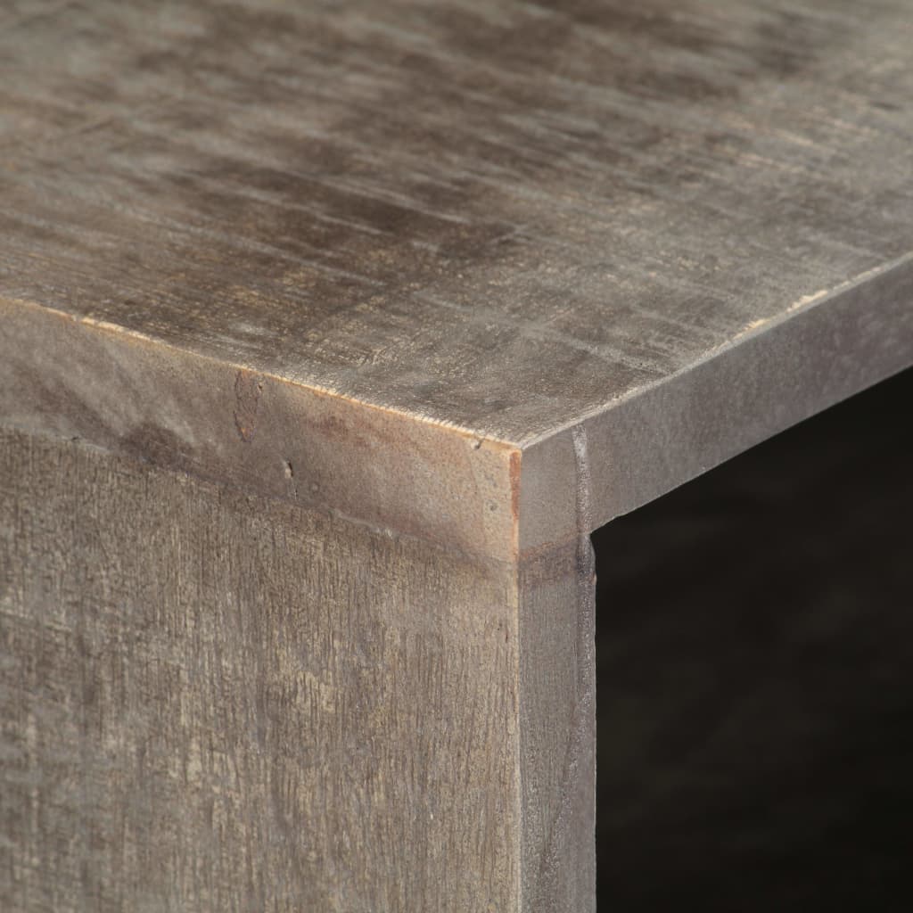 Έπιπλο Τηλεόρασης Γκρι 130x30x46 εκ. Μασίφ Ακατέργ. Ξύλο Μάνγκο 5