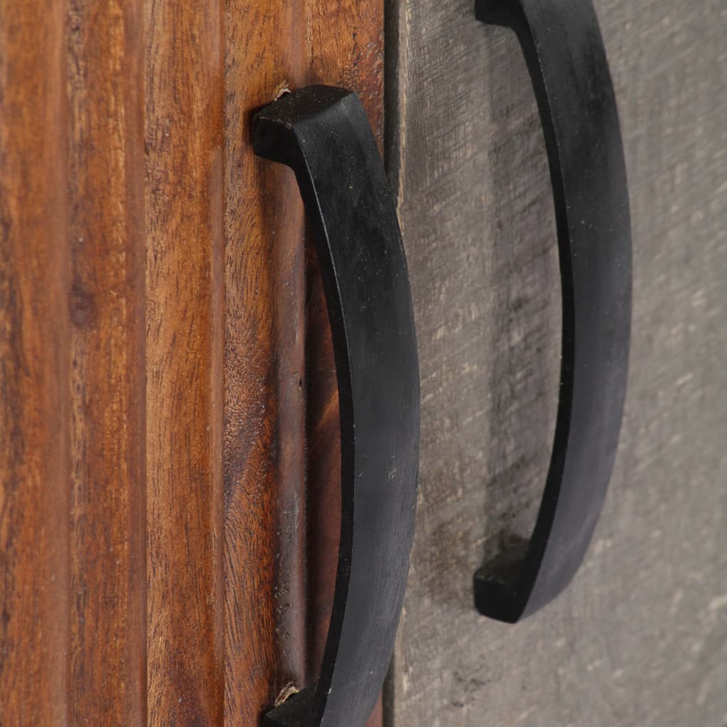 Έπιπλο Τηλεόρασης Γκρι 130x30x46 εκ. Μασίφ Ακατέργ. Ξύλο Μάνγκο 6